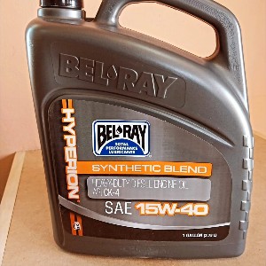 Bel-Ray Hyperion Synthetic Blend Heavy-Duty Diesel Engine Oil.